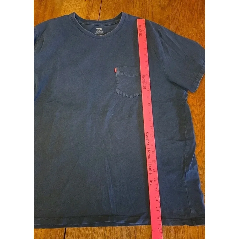 Levi's The Pocket Tee Standard Fit‎ Men's Size XXL Blue Cotton T Shirt Levis
